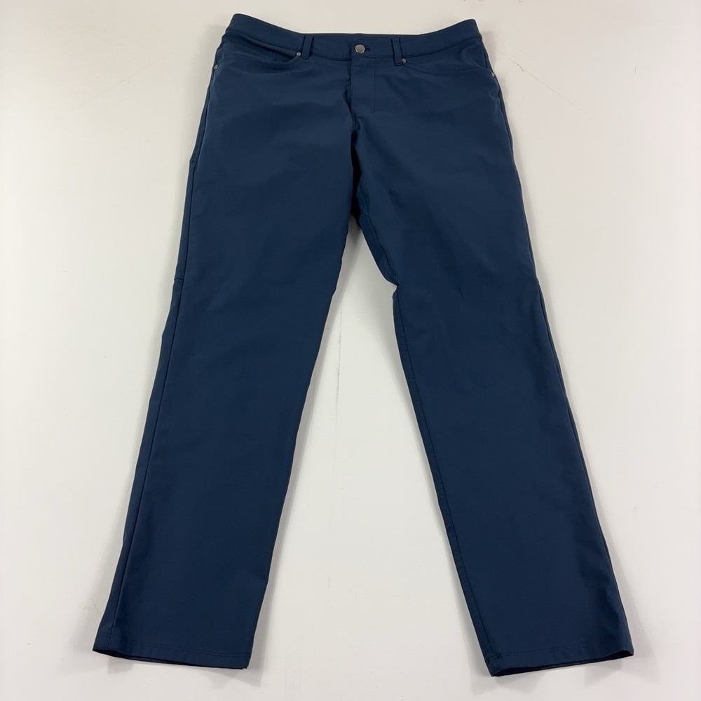 Lululemon ABC Pants Mens 33x32 Blue Classic Fit Warpstreme Commuter Stretch